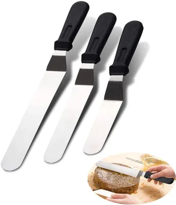 CHUYIREN 2021 Hot Selling Plastic Handle Angled Stainless Steel Cake Icing Spatula