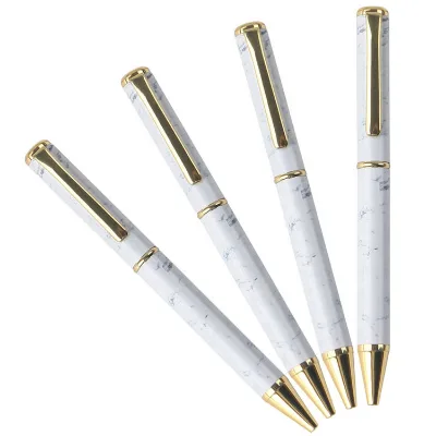 High Quality 1.0mm White  Durable MetalBallpoint Pen Twist Style Ball Point Pen with Custom logo