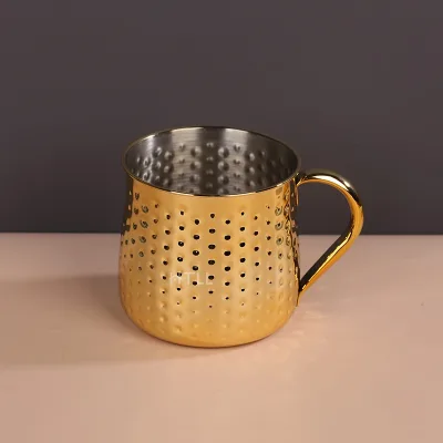 Modern Stainless Steel 304 Mugs Metal Red Wine Glasses Rolled-up Copper Cups Moscow Mule Cups bar Beer Mugs 500ml