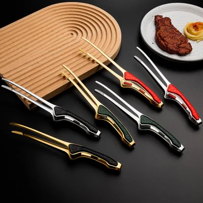 Multi-function High Temperature Resistant Anti-slip Easy Grip 430 Stainless Steel Food Tongs
