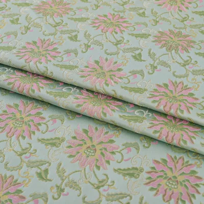 Traditional Flower Design High Quality Discount Price Comfortable Feeling Jacquard Brocade Fabric for Children Cushion Bag