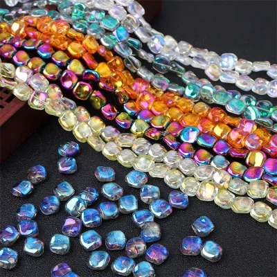 Wholesale 11*12mm Crystal Glass Beads Square Gradient Color Beads DIY Bead for Jewelry Making