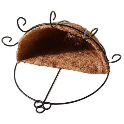 Wire garden hanging basket Wall hanging flower basket Wrought iron coconut hanging basket Coconut coat flower pot