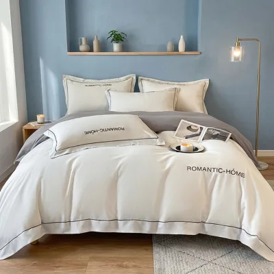 Premium-Feel Four-Piece Bed Sheet Set Thickened Faux-Merino Flannel Duvet Cover Fitted Sheet Three-Piece Dormitory Bedding Set
