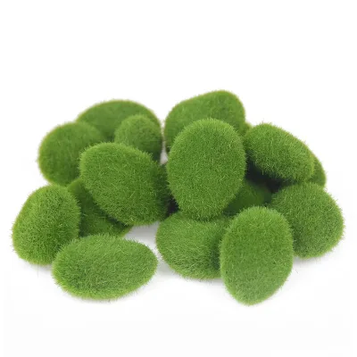 Factory Wholesale Simulation Moss Stone Micro Landscape Arrangement Decoration Flocking Plant