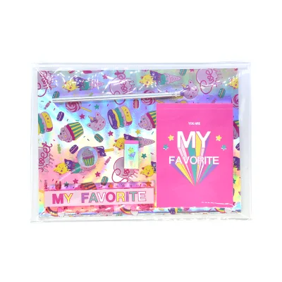 HSI N047200006AA Sweet Series Stationery Sets with Exercise Book Sticker Note Ruler Pencil Eraser and Pencil Sharpener