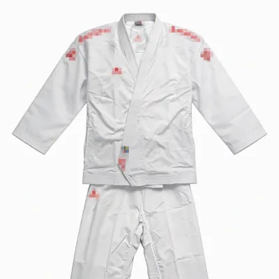 WKF Karate Uniform Japanese-Style Cotton Lightweight Elastic Breathable Training Competition Wear Grid Pattern