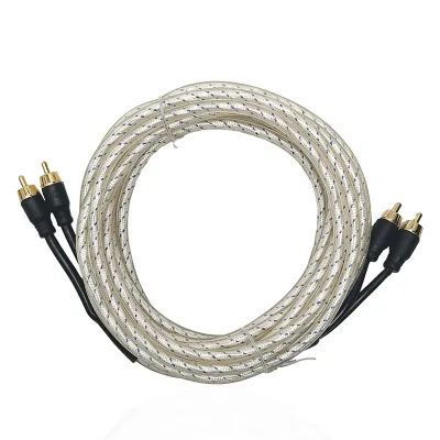 AK-AC8 High Quality Factory Car Audio Cable, Car Stereo Cable, 1/2Rac Plug to 1/2Rac Male to Male Audio Distributor Cable