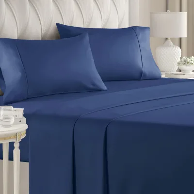 Home Textile Customized 4 Pcs 100% Cotton 400 Thread Count Bedding Sheet Sets