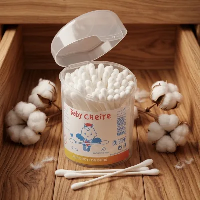 OEM Custom Logo Cotton Buds Swabs Biodegradable Paper Stick Two Head Round for Baby Care Beauty Salon Manufacturer Cotonetes