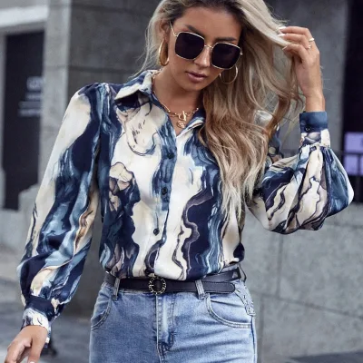 Nice Quality Good Matching Muslim Women Long Sleeve Tunic Pleated Tops Printed Yoke Tunic Lady Stylish Blouse Islam Clothing