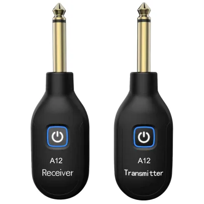 Rechargeable USB Mini Wireless Transmitter and Receiver for Guitar Bass Drum Keyboard Audio Transmission System Adapter Type