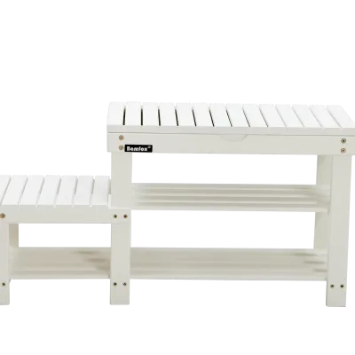 Bamboo Shoe Bench Light Color for Living Room Furniture