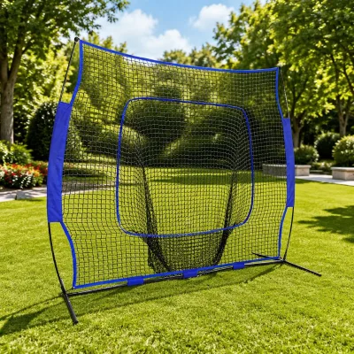 Professional 7x7ft Pitching & Hitting Baseball Training Net Waterproof PE Netting with Steel Frame for Coaches & Teams