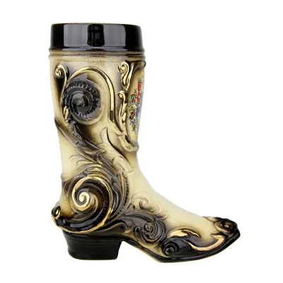 German Ceramic Beer Boot Mug 0.4 Liter
