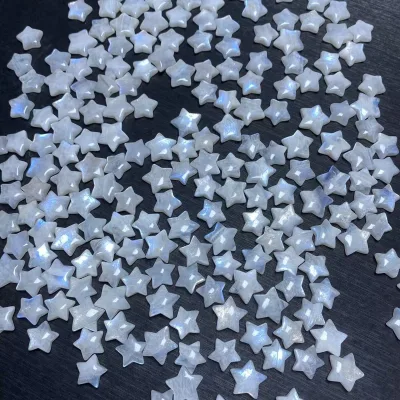 Natural Moonstones Star Shape AndCut Cabochon Gemstones