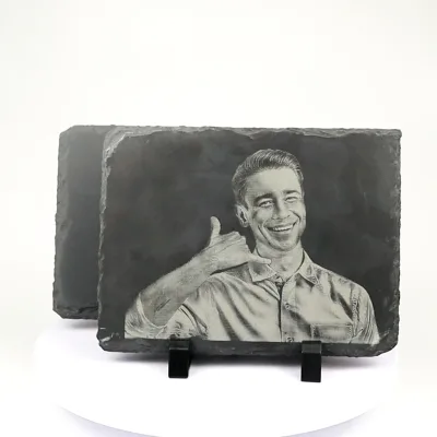 Laser Engravable Blank Photo Slate Smooth Black Surface 4*6 Inch Blanks Rock Stone Slate Tiles for Laser Engraving UV Printing