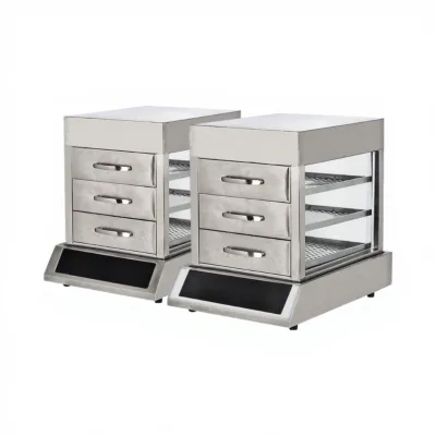 Intelligent Control Panel Stainless Steel Bread Momo Steamer Commercial Bun Food Steamer 6kw Electric Display Steamer Machine
