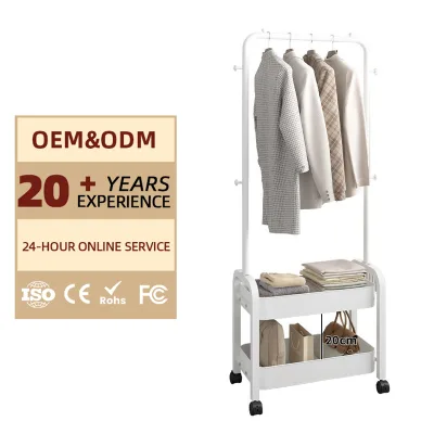 New Listing Bedroom Modern Simple Clothes Rack Balcony Portable Clothes Rack Commercial Luxury Clothes Rack With Wheels
