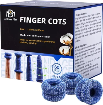 Blue Breathable Tubular Bandage Fingers Stretchy Sleeves for Wound Care Gardening Fitness Cargo Handling Handguard Type
