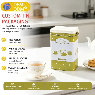 Baodengda Brand Eco-Friendly Manufacturer Wholesale Tea Box Packaging Luxury Custom Square Tin Box