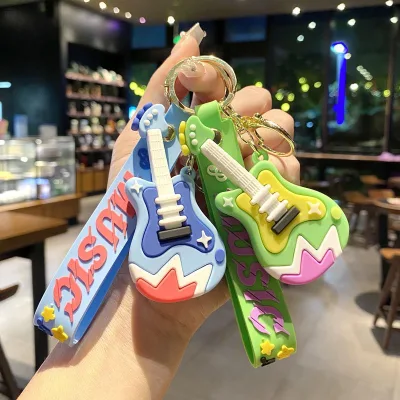 Creative cool guitar key chain car key chain car pendant bag gift couple small gift pendant wholesale
