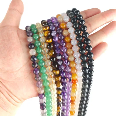 Factory Price 8mm Natural Stone Beads Beading Crystal Healing Gemstone Round Loose Natural Stone Beads for Jewelry Making