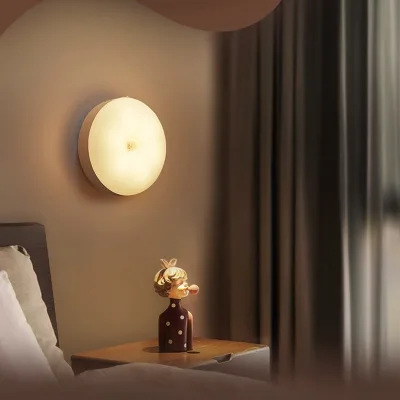 Modern Round LED Cabinet Lights Soft and Warm Glow for Bedrooms Hallways Cozy Indoor Spaces for Kitchen Use