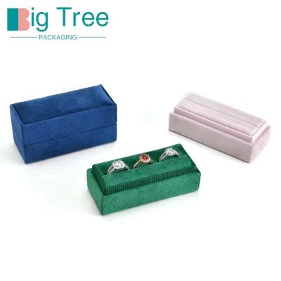 Luxurious High-grade Rectangular Ring Storage Box Customizable Logo Portable Multi-position Jewelry Packaging