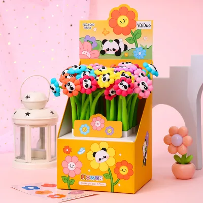 Kawaii Panda Gel Pen Cute 0.5mm Black Ink Signature Pens Stationery Gift School Writing Supplies