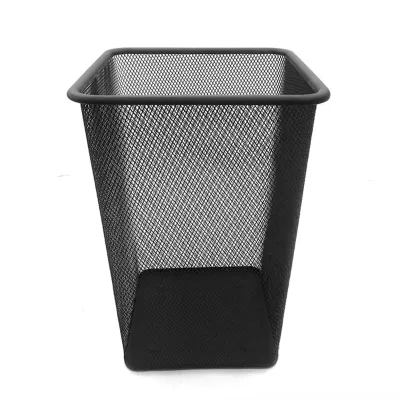 21.5 cm square Portable Outdoor Garden Waste Bin Trash Can Black Pop up Open Top Wire Metal Mesh Waste Trash Bin