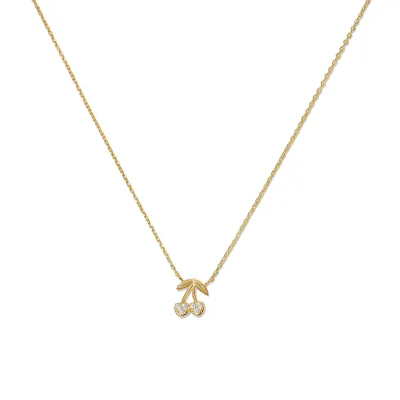 Lady Necklace S925 Sterling Silver Cherry Necklace Gold Plated Necklace Jewelry