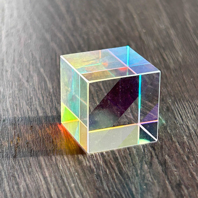 Large Size Colored Cube Prism for Optical Project Demo and Gift Decoration