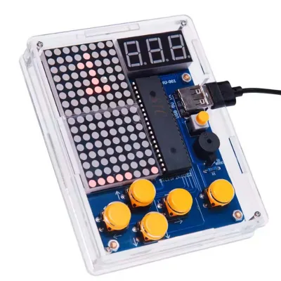 DIY Game Kit Retro Classic Electronic Soldering Welding Set Snake Plane Racing with Acrylic Case Mini Game Console