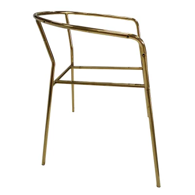 Nordic-style Backrest Dining Chair Frame Makeup Stool Legs Hotel Restaurant Stainless-steel Electroplated Light-luxury Leisure