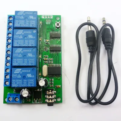 New 4-Channel DTMF Audio Decoding Relay Control Module AD22B04 for Electromagnetic Applications with 10A Load Current