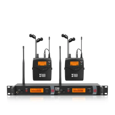 Professional Stage Wireless Monitor System 2 Receiver In-Ear Metal Wireless Monitoring Systems