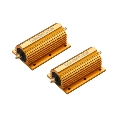 High Power Golden Aluminum Housing Wirewound Resistors 50W-300W 250V 0.2R~10KR with Wave Linear Curve for Heat Dissipation