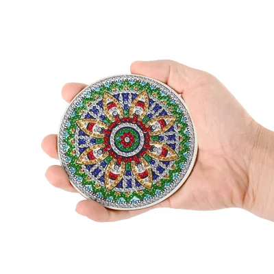 8pcs Set Mandala Design Diamond Painting coaster DIY Handmade Craft Cup Mat