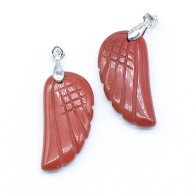 Hot Selling Classic Angel Wings Pendant with Natural Stone Agate Amethyst Rose Quartz Gemstone Pendants for Parties or Gifts