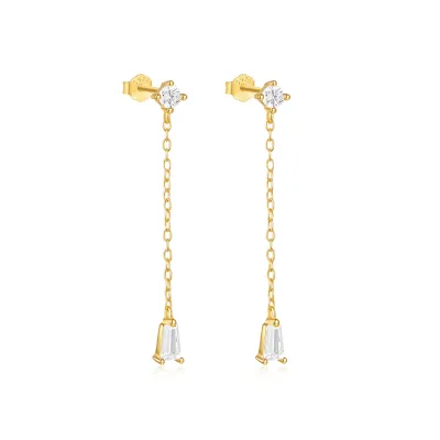 CANNER 925 Silver Classic Heart Shape Hoop Earrings Heart Moonstone Tassel Chain Zircon Stud Earrings Set 18k Gold Plated