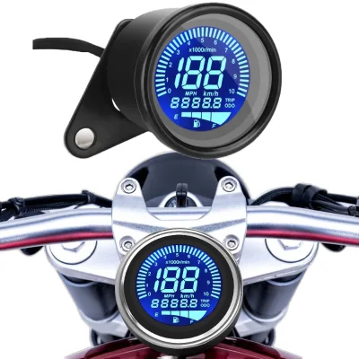 High Quality Multi-Function Digital Speedometer Odometer Tachometer & Fuel Level Gauge for Motorcycles Waterproof RPM Meter
