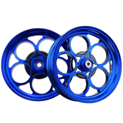 10inch Front Wheel Drum Brake Rear Wheel Disc Brake Electric Motorcycle Electric Bicycle Scooter Wheel Rim Bluish Black