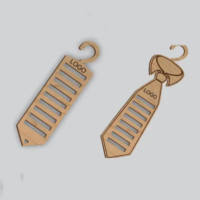 Hannuo Direct Selling Custom logo Wooden Wall Mounted Storage Rack Bow Tie Display Bow Tie Holder