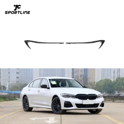 For BMW 3 Series G20 G28 Carbon Fiber Headlight Cover Eyebrows Eyelids 2019up