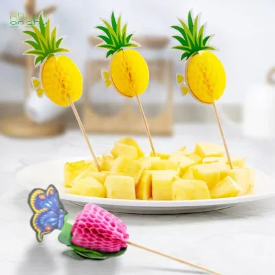 Cartoon Bamboo Cocktail PIcks Biodegradable Decorative Food Skewers for Fruit Burgers Desserts Appetizers Parties and Catering