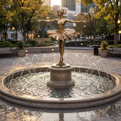 Modern Bronze Sculptural Fountain Representing a Woman-artistic Water Jet Fountain for Garden Outside
