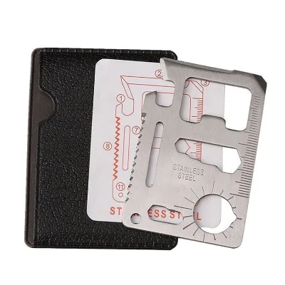 Wholesale 11 in 1 Multi-function Survival Credit Card Tactical Wallet Tool With Bottle Opener Survival Knife