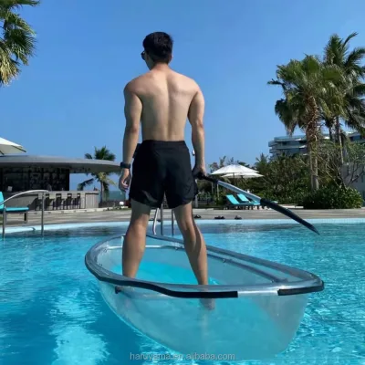 High Quality 2 Person Clear Kayak Made of Imported Polycarbonate Resin Canoe Kayak for Water Sport