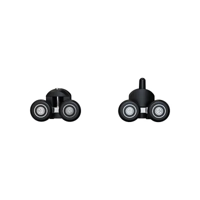 Twin Wheel Shower Door Rollers Set Upper Spring-Loaded and Lower Guide Black Replacement for Sliding Glass Shower Enclosures